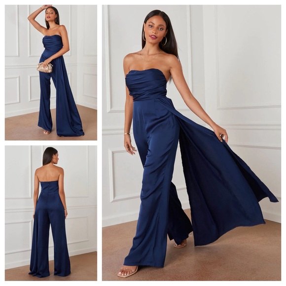 NEW Keaton Satin Jumpsuit Sz: XS - Picture 1 of 15